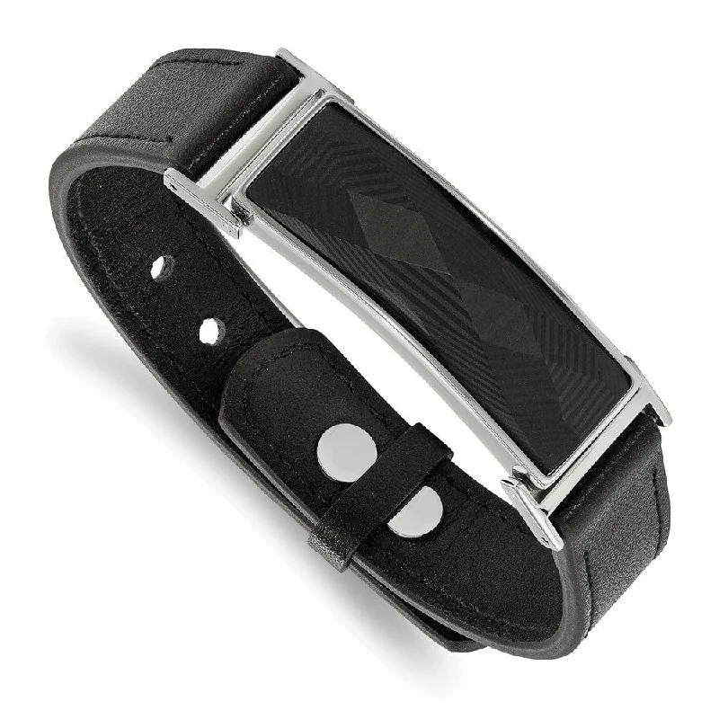 Buy More, Save More On Stunning Jewelry Designs Stainless Steel Black Leather & Carbon Fiber Bracelet, 7 to 9.25 Inch Buy More, Save More On Stunning Jewelry Designs Stainless Steel Black Leather & Carbon Fiber Bracelet, 7 to 9.25 Inch