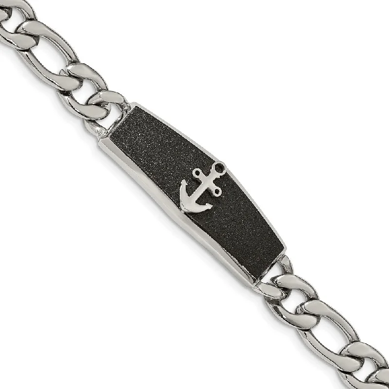 High-End Sparkle, Low-End Prices – Jewelry Sale Live Stainless Steel & Black Plated Anchor I.D. Figaro Bracelet, 8.5 Inch High-End Sparkle, Low-End Prices – Jewelry Sale Live Stainless Steel & Black Plated Anchor I.D. Figaro Bracelet, 8.5 Inch