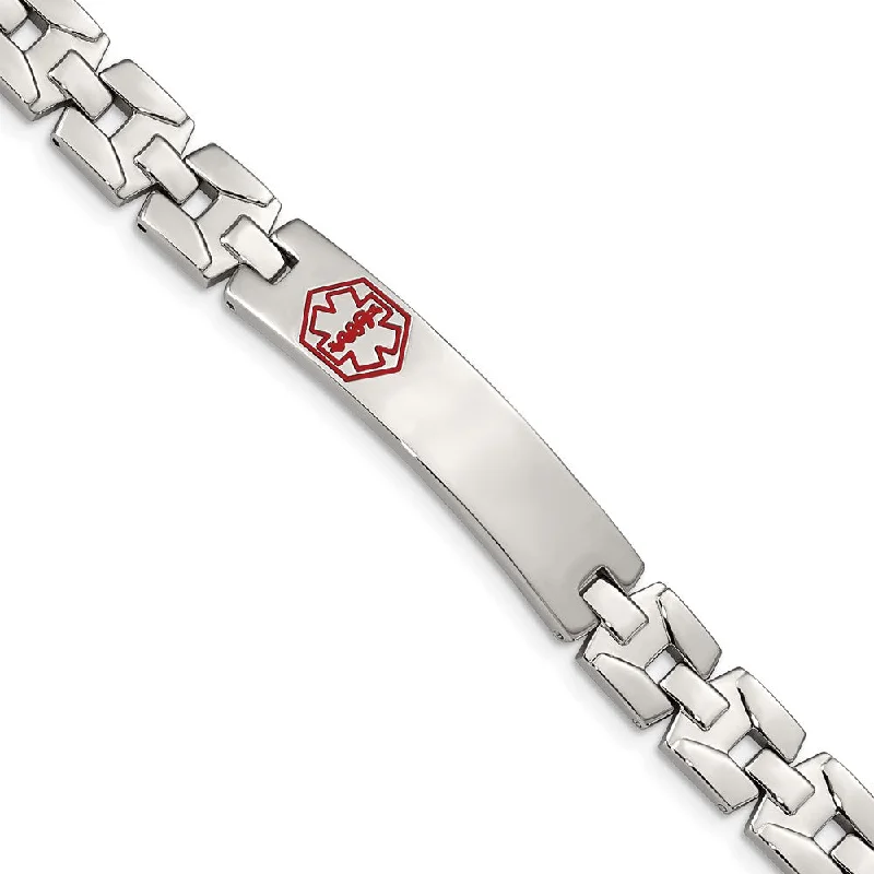 Limited-Stock Jewelry Sale – Shop Before It's Gone Stainless Steel Red Enamel Medical I.D. Bracelet, 8 Inch Limited-Stock Jewelry Sale – Shop Before It's Gone Stainless Steel Red Enamel Medical I.D. Bracelet, 8 Inch
