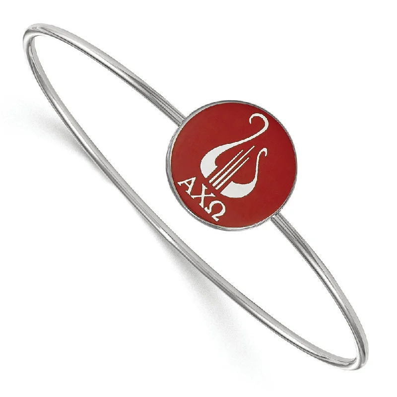 Flash Sale On Stunning Jewelry – Don't Miss Out Sterling Silver Alpha Chi Omega Enamel Bangle - 7 in. Flash Sale On Stunning Jewelry – Don't Miss Out Sterling Silver Alpha Chi Omega Enamel Bangle - 7 in.