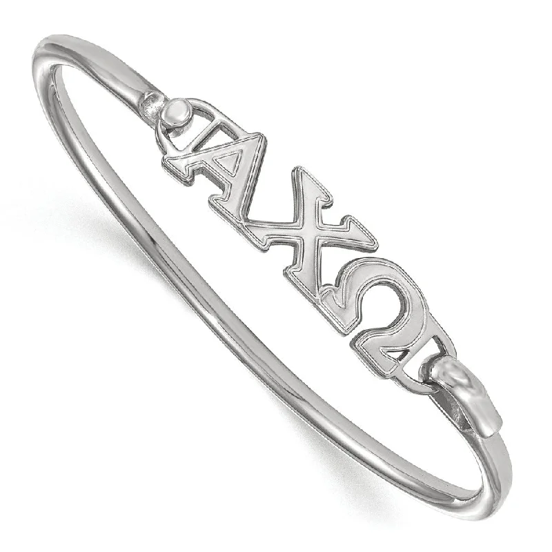 Flash Sale On Exquisite Jewelry – Don't Miss Out Sterling Silver Alpha Chi Omega Large Clasp Bangle - 6 in.