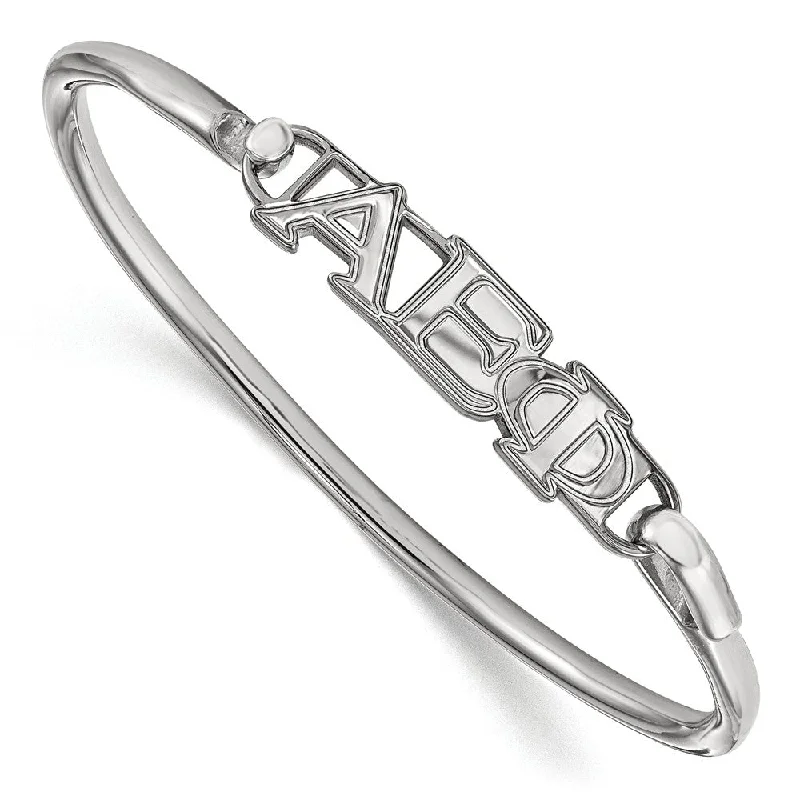 Limited-Stock Jewelry Clearance – Grab Your Favorites Now Sterling Silver Alpha Epsilon Phi Large Clasp Bangle - 6 in.