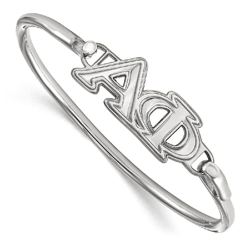 Grab Your Favorite Jewelry At The Lowest Prices Sterling Silver Alpha Phi Small Clasp Bangle - 6 in.