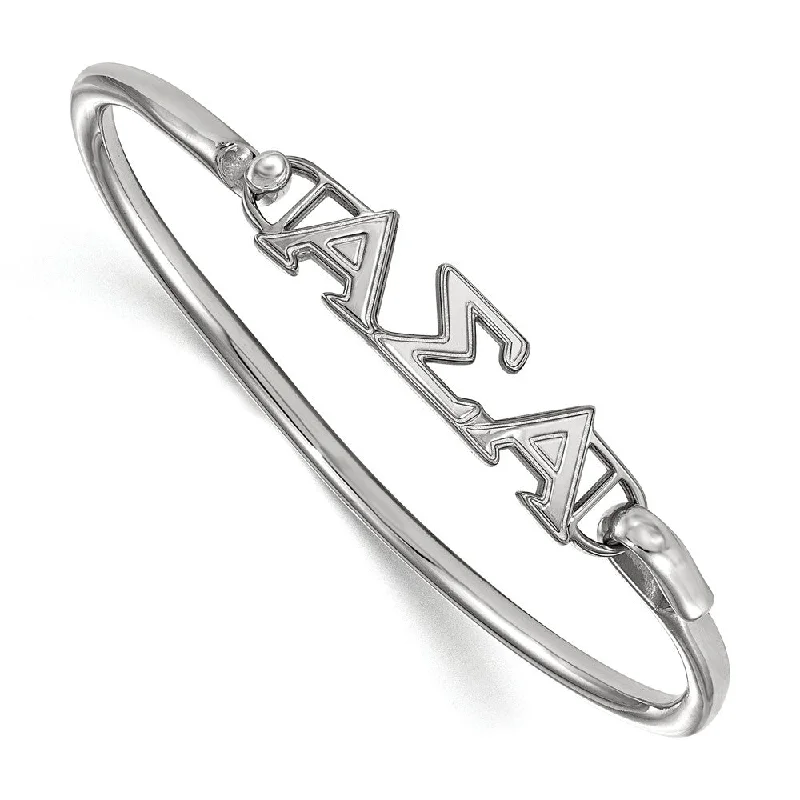 Luxury Jewelry At Unbeatable Discounts Sterling Silver Alpha Sigma Alpha Small Clasp Bangle - 6 in.