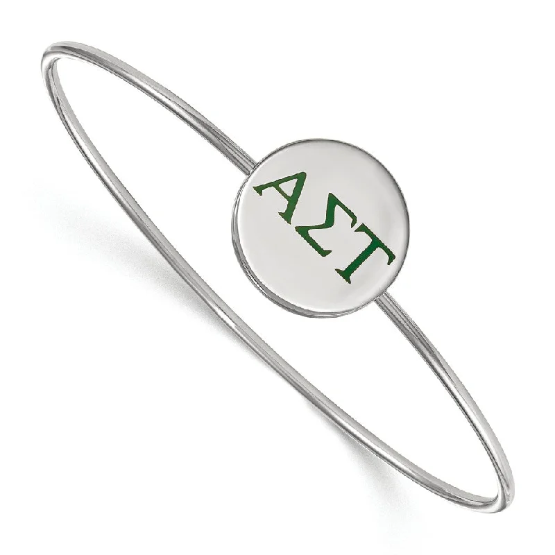 Stunning Jewelry At Even More Stunning Prices Sterling Silver Alpha Sigma Tau Enamel Greek Letters Bangle - 6 in. Stunning Jewelry At Even More Stunning Prices Sterling Silver Alpha Sigma Tau Enamel Greek Letters Bangle - 6 in.