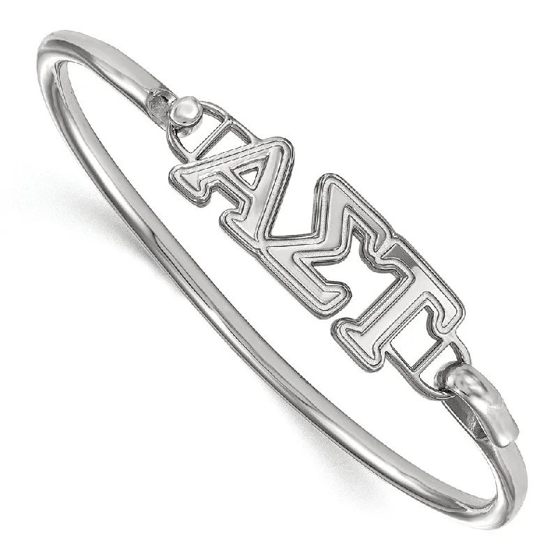 Your Dream Jewelry At Dream Prices Sterling Silver Alpha Sigma Tau Small Clasp Bangle - 7 in.