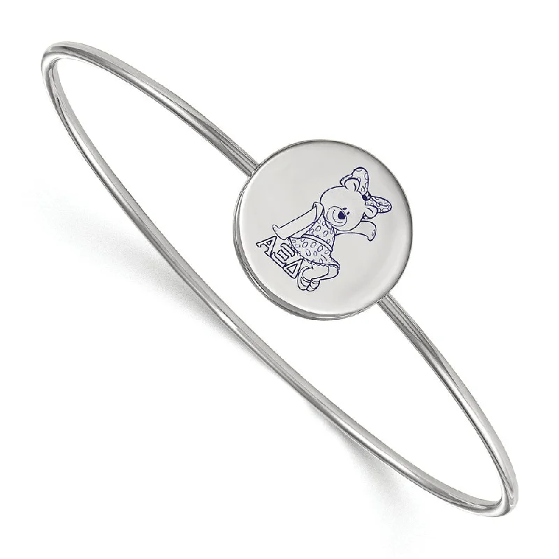 Adjustable Charm Bracelets For A Perfect Fit Sterling Silver Alpha Xi Delta Enamel Bear Bangle - 7 in.