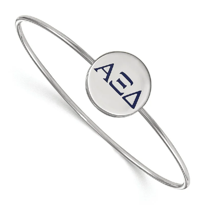 Exclusive Gemstone Jewelry At Special Prices Sterling Silver Alpha Xi Delta Enamel Blue Greek Letter Bangle - 7 in. Exclusive Gemstone Jewelry At Special Prices Sterling Silver Alpha Xi Delta Enamel Blue Greek Letter Bangle - 7 in.