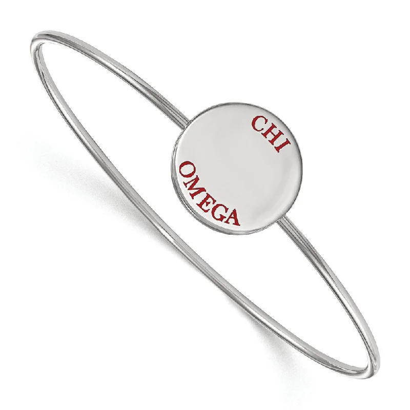 Limited-Time Jewelry Sale – Elegant Styles At Less Sterling Silver Chi Omega Enamel Red Letters Bangle - 7 in.