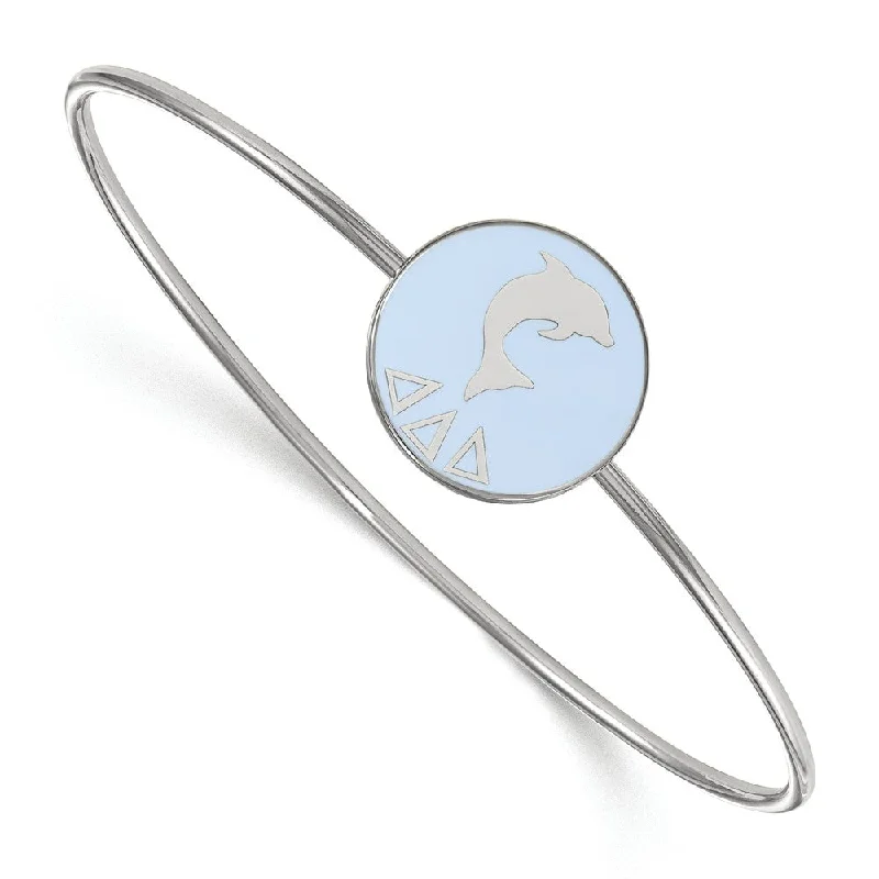 Luxury Jewelry Sale – Sparkle For Less Sterling Silver Delta Delta Delta Enamel Bangle - 7 in.