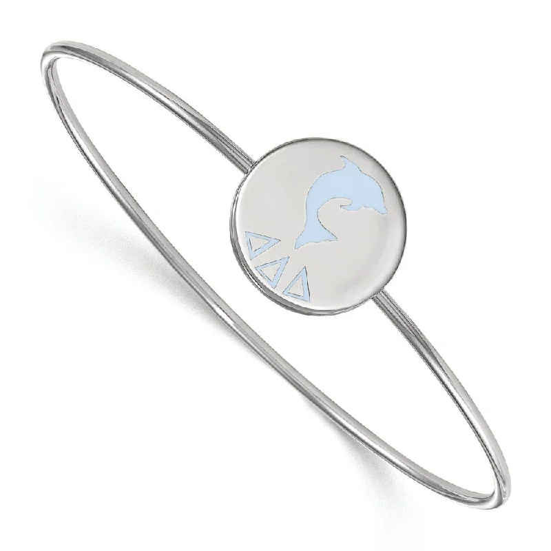 Special Offers On Handcrafted And Designer Jewelry Sterling Silver Delta Delta Delta Enamel Dolphin Bangle - 7 in.