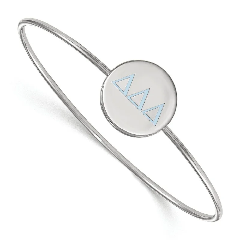 Best Jewelry Deals – Shop Premium Pieces At Great Prices Sterling Silver Delta Delta Delta Enamel Greek Letters Bangle - 7 in.