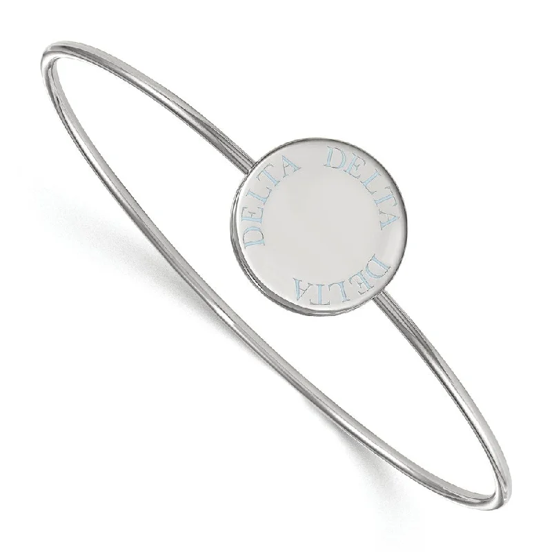 Must-Have Jewelry At Unbelievable Discounts Sterling Silver Delta Delta Delta Blue Enamel Letters Bangle - 8 in. Must-Have Jewelry At Unbelievable Discounts Sterling Silver Delta Delta Delta Blue Enamel Letters Bangle - 8 in.