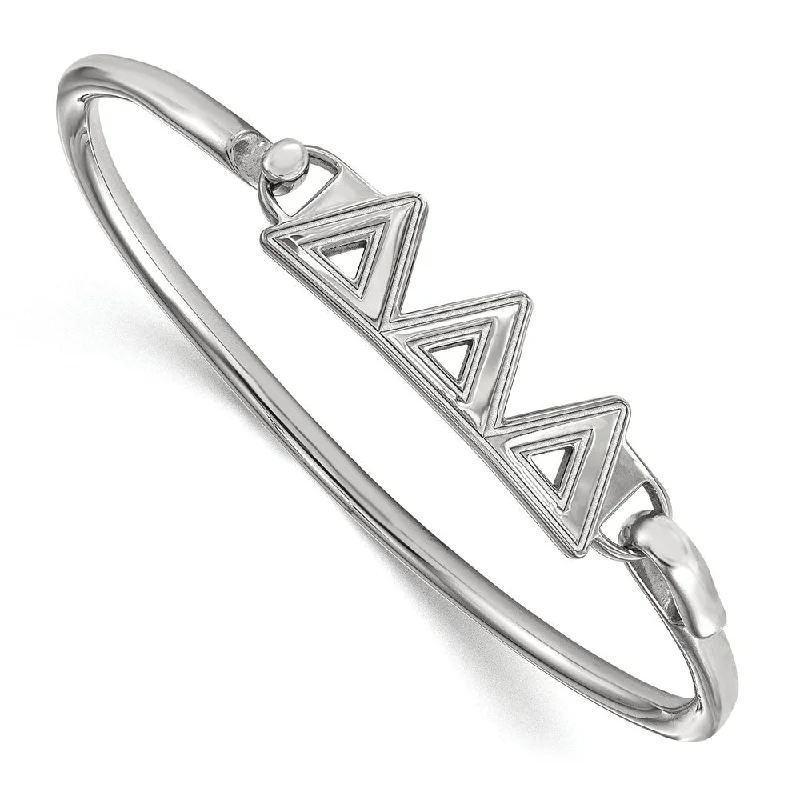 Timeless Elegance, Temporary Discounts – Act Fast Sterling Silver Delta Delta Delta Small Clasp Bangle - 7 in.