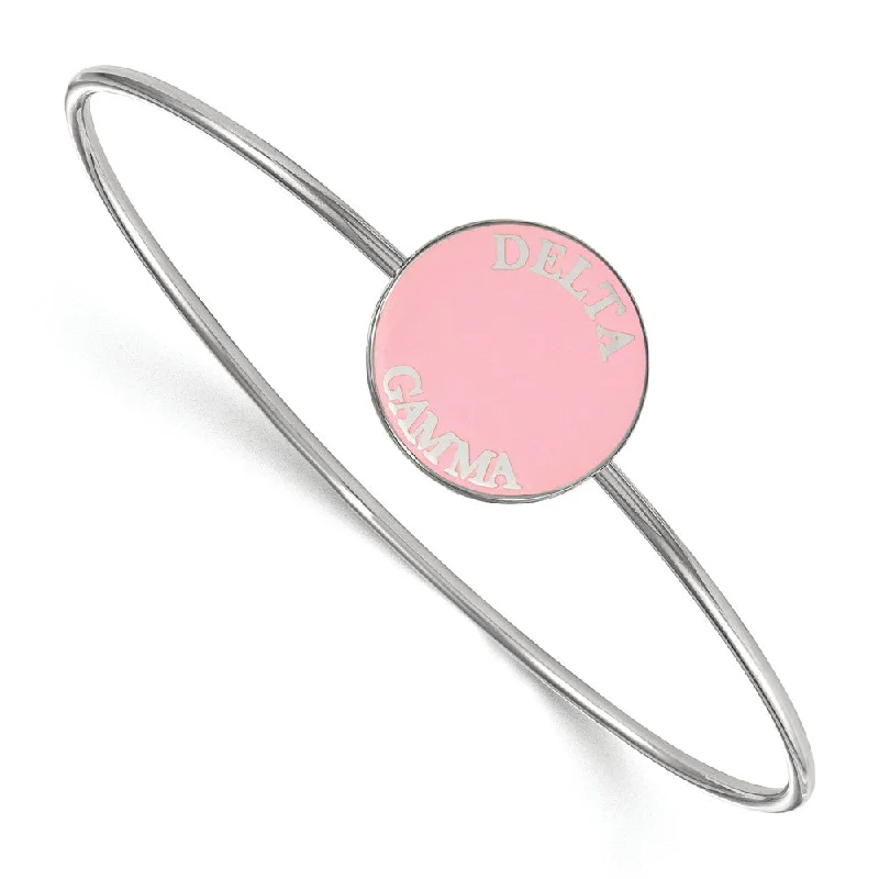 Exclusive Jewelry Bundles At Discounted Prices Sterling Silver Delta Gamma Pink Enamel Bangle - 7 in.