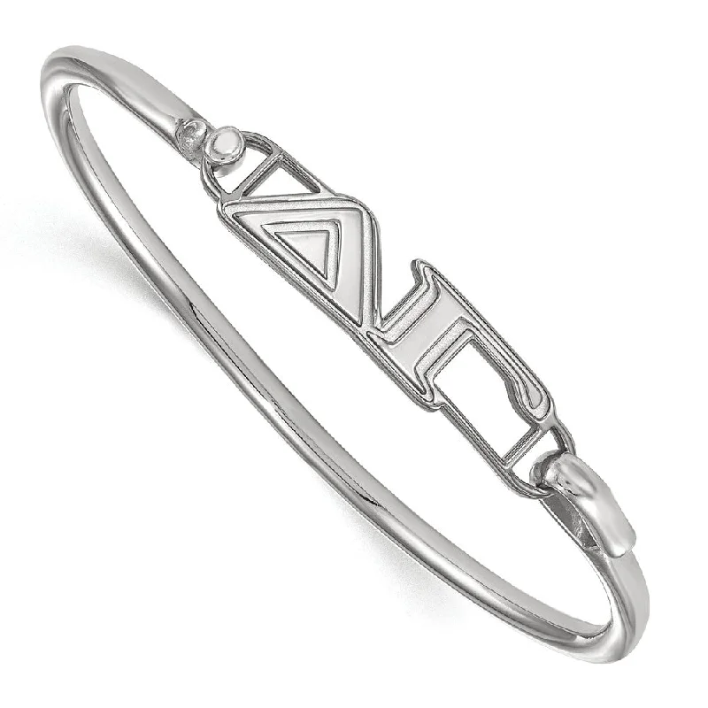 Chic And Stylish Jewelry At Exclusive Prices Sterling Silver Delta Gamma Large Clasp Bangle - 6 in.