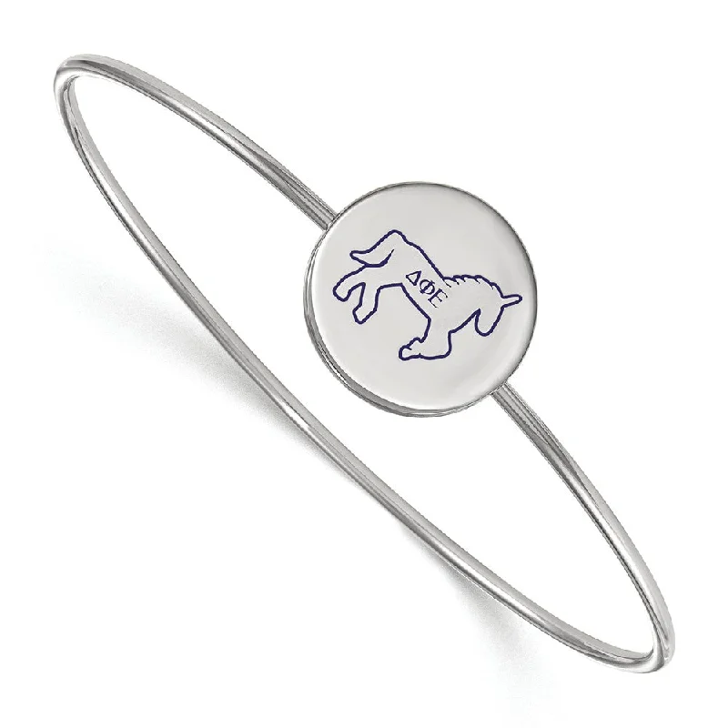 Elegant Jewelry At Unbeatable Offers – Shop Before It's Gone Sterling Silver Delta Phi Epsilon Enamel Unicorn Bangle - 7 in.