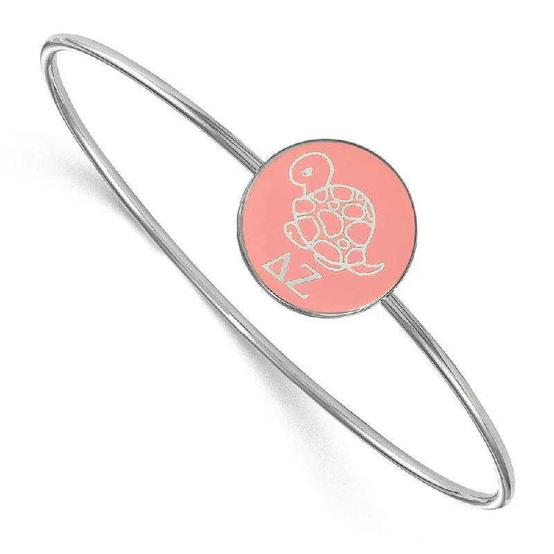 Jewelry Sale Bonanza – Grab Your Sparkle Now Sterling Silver Delta Zeta Enamel Bangle - 6 in.