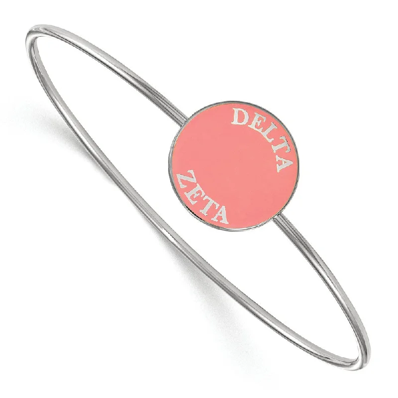Flash Sale On Exquisite Jewelry – Don't Miss Out Sterling Silver Delta Zeta Coral Enamel Bangle - 7 in. Flash Sale On Exquisite Jewelry – Don't Miss Out Sterling Silver Delta Zeta Coral Enamel Bangle - 7 in.