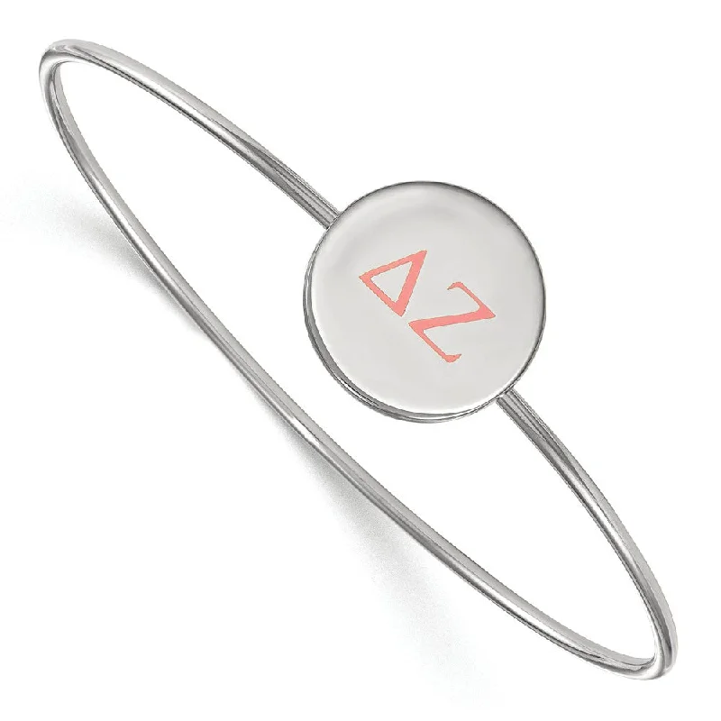 Sparkle More For Less – Jewelry Sale Happening Now Sterling Silver Delta Zeta Enamel Greek Letters Bangle - 8 in. Sparkle More For Less – Jewelry Sale Happening Now Sterling Silver Delta Zeta Enamel Greek Letters Bangle - 8 in.