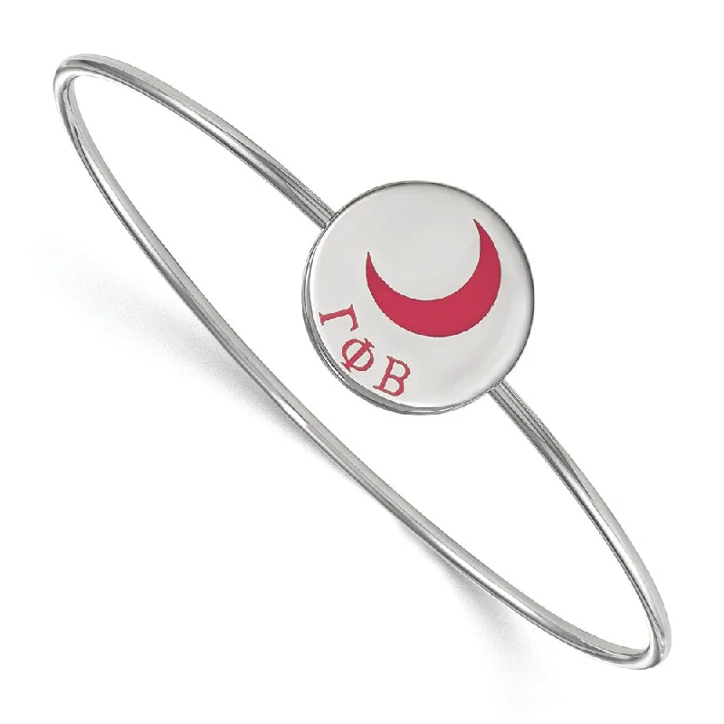 Trendy And Classic Jewelry Now At Reduced Prices Sterling Silver Gamma Phi Beta Enamel Moon Bangle - 6 in. Trendy And Classic Jewelry Now At Reduced Prices Sterling Silver Gamma Phi Beta Enamel Moon Bangle - 6 in.