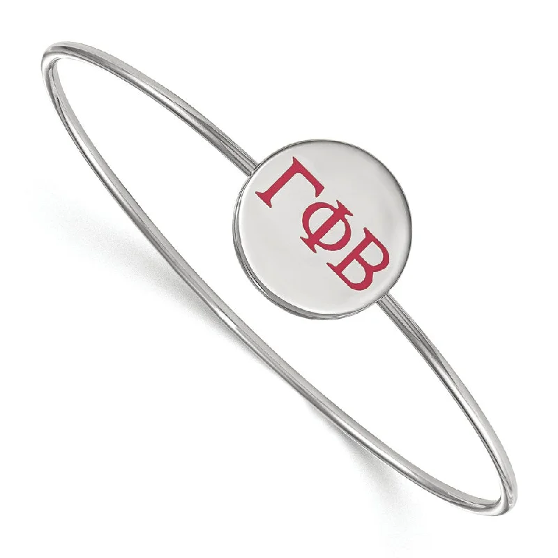 Luxury Jewelry At Budget-Friendly Prices – Grab Yours Now Sterling Silver Gamma Phi Beta Enamel Greek Letters Bangle - 6 in.