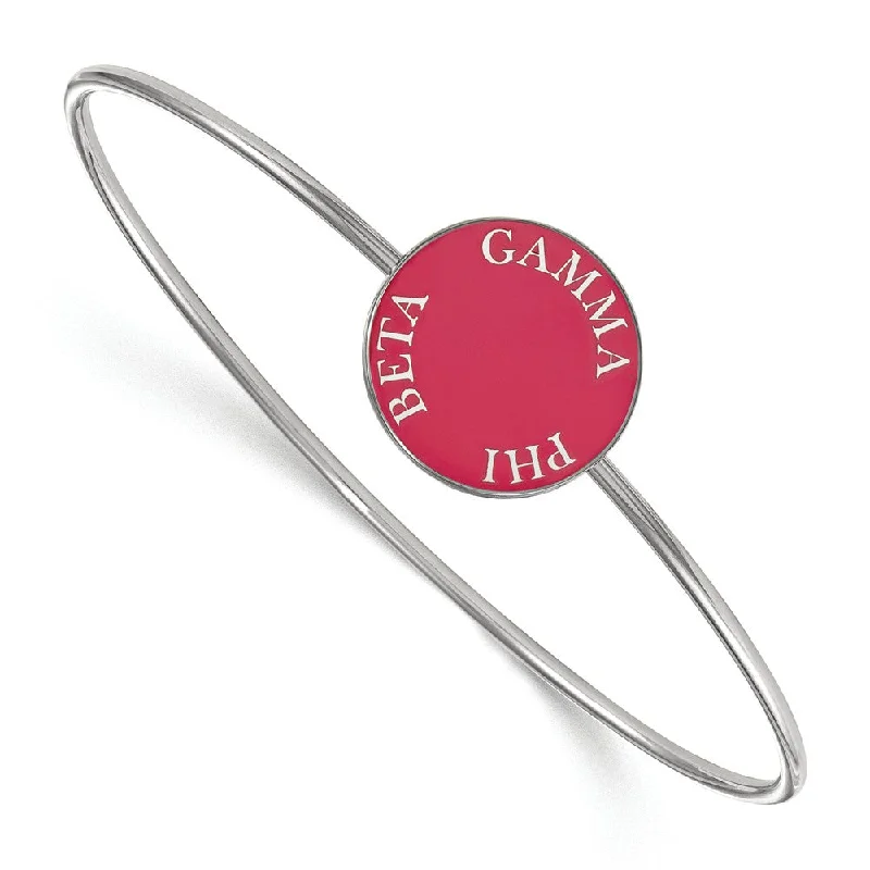 Elegant Jewelry Styles At Budget-Friendly Prices Sterling Silver Gamma Phi Beta Enamel Disc Bangle - 6 in. Elegant Jewelry Styles At Budget-Friendly Prices Sterling Silver Gamma Phi Beta Enamel Disc Bangle - 6 in.