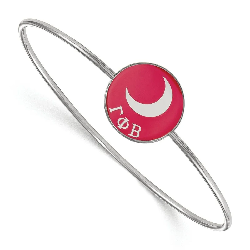 Affordable Glamour – Premium Jewelry At Special Prices Sterling Silver Gamma Phi Beta Enamel Bangle - 7 in.