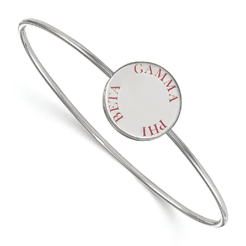 Chic, Trendy, And Affordable Jewelry Sale Sterling Silver Gamma Phi Beta Red Enamel Bangle - 8 in. Chic, Trendy, And Affordable Jewelry Sale Sterling Silver Gamma Phi Beta Red Enamel Bangle - 8 in.