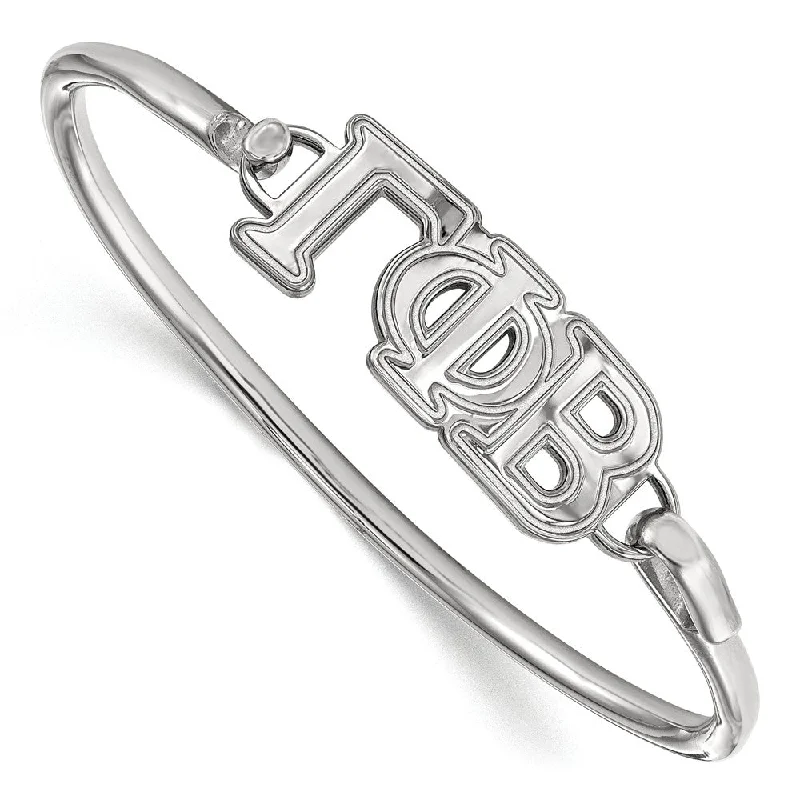 Exclusive Gemstone Jewelry At Special Prices Sterling Silver Gamma Phi Beta Large Clasp Bangle - 6 in.