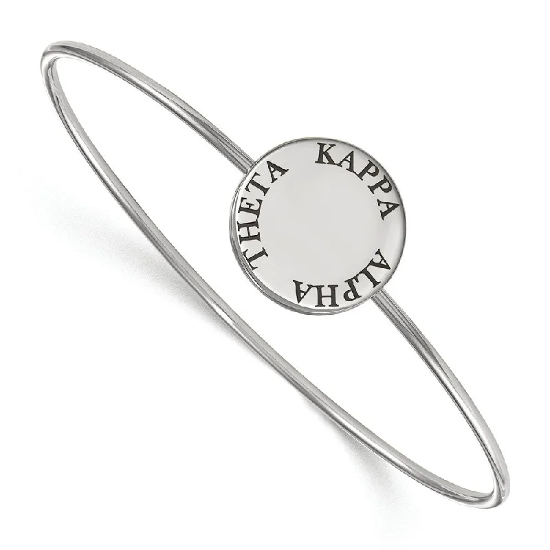 Get Your Favorite Jewelry At The Best Price Sterling Silver Kappa Alpha Theta Black Enamel Bangle - 6 in. Get Your Favorite Jewelry At The Best Price Sterling Silver Kappa Alpha Theta Black Enamel Bangle - 6 in.