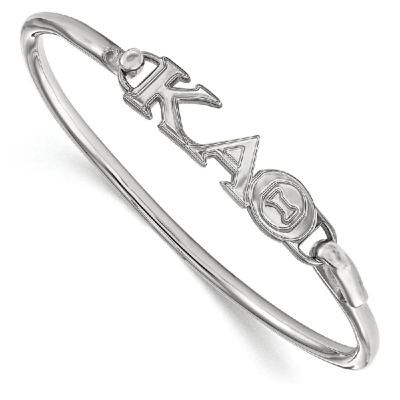 Personalized Jewelry Sale – Unique Pieces At Great Prices Sterling Silver Kappa Alpha Theta Small Clasp Bangle - 6 in.