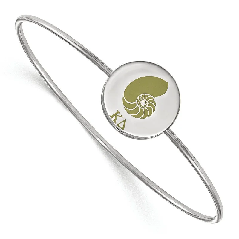 Personalized Jewelry Sale – Unique Gifts At Low Prices Sterling Silver Kappa Delta Enamel Conch Shell Bangle - 6 in.