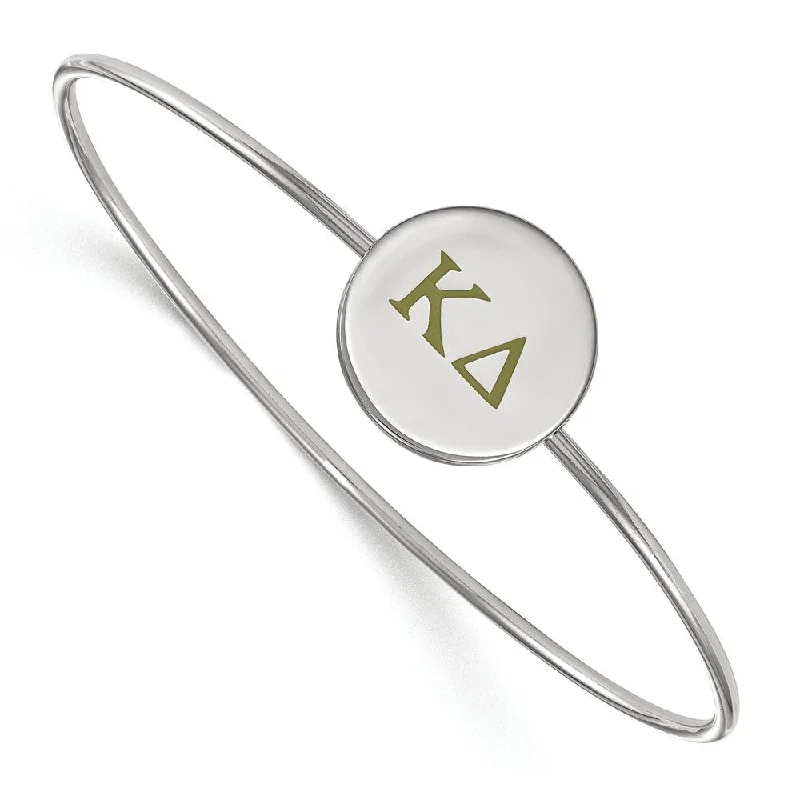 Huge Savings On Timeless Jewelry Collections Sterling Silver Kappa Delta Enamel Green Greek Letters Bangle - 7 in.