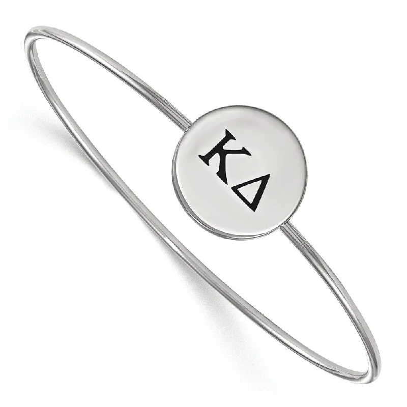 Best Jewelry Sale Prices – Limited-Time Offer Sterling Silver Kappa Delta Enamel Black Greek Bangle - 8 in.