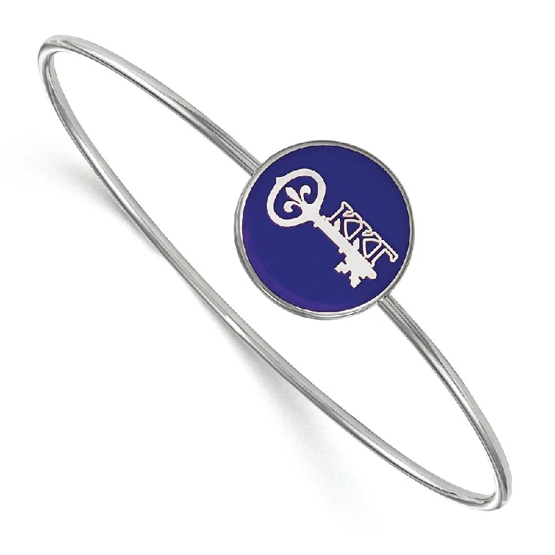 Your Perfect Accessory Now At The Best Price Sterling Silver Kappa Kappa Gamma Enamel Bangle - 6 in.