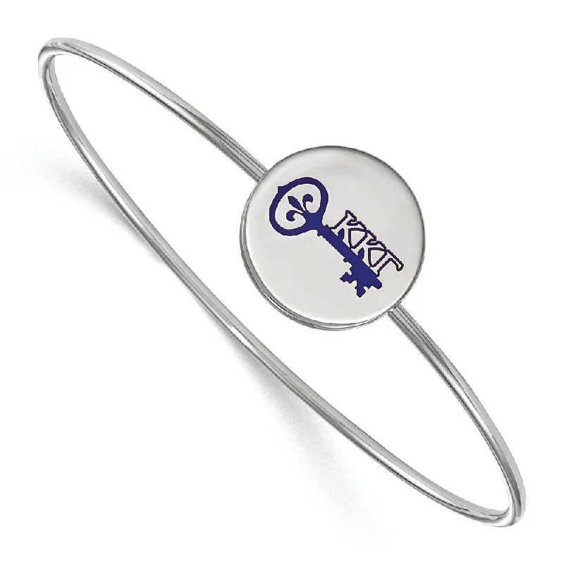 Versatile Layering Jewelry For Effortless Chic Sterling Silver Kappa Kappa Gamma Enamel Blue Key Bangle - 6 in. Versatile Layering Jewelry For Effortless Chic Sterling Silver Kappa Kappa Gamma Enamel Blue Key Bangle - 6 in.