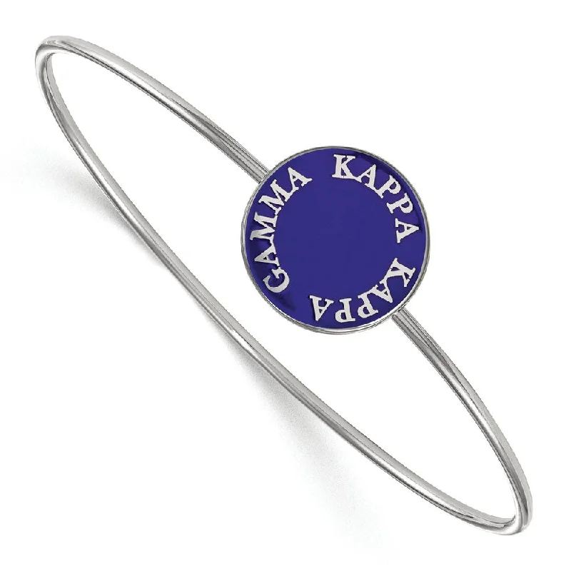 Affordable Elegance – Premium Jewelry At Special Prices Sterling Silver Kappa Kappa Gamma Blue Enamel Bangle - 7 in.