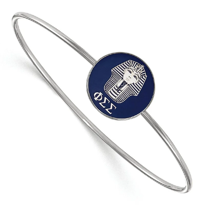 Chic And Stylish Jewelry At Discounted Prices Sterling Silver Phi Sigma Sigma Enamel Bangle - 7 in.