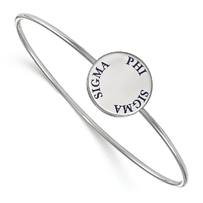 Seasonal Jewelry Deals – Elevate Your Style Sterling Silver Phi Sigma Sigma Enamel Blue Letters Bangle - 7 in.