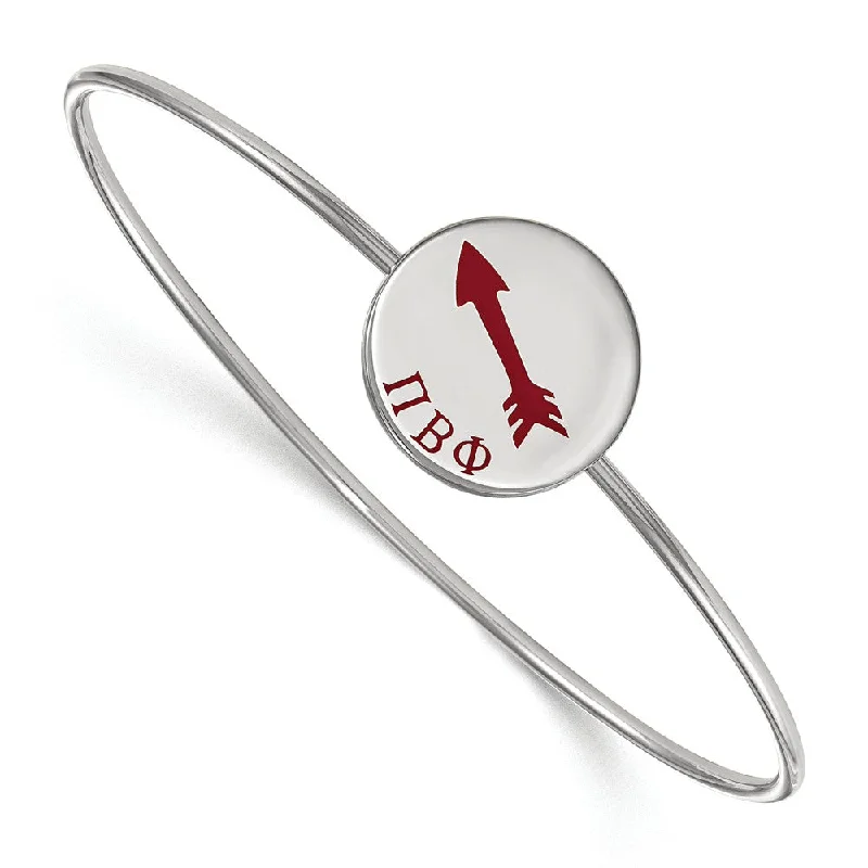 Last Chance To Shop High-End Jewelry At Markdown Prices Sterling Silver Pi Beta Phi Enamel Red Arrow Bangle - 6 in. Last Chance To Shop High-End Jewelry At Markdown Prices Sterling Silver Pi Beta Phi Enamel Red Arrow Bangle - 6 in.