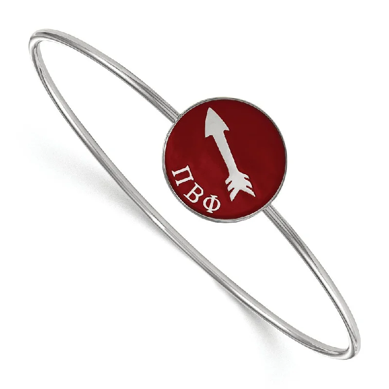 Dainty And Elegant Jewelry Now At Reduced Prices Sterling Silver Pi Beta Phi Enamel Bangle - 6 in.