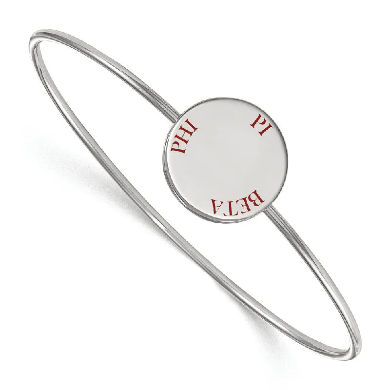 Affordable Glamour – Premium Jewelry At Special Prices Sterling Silver Pi Beta Phi Enamel Red Letters Bangle - 7 in. Affordable Glamour – Premium Jewelry At Special Prices Sterling Silver Pi Beta Phi Enamel Red Letters Bangle - 7 in.