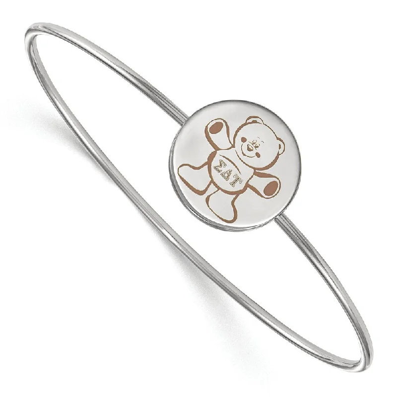 Premium Jewelry Now Available At Special Discounts Sterling Silver Sigma Delta Tau Enamel Brown Bear Bangle - 6 in. Premium Jewelry Now Available At Special Discounts Sterling Silver Sigma Delta Tau Enamel Brown Bear Bangle - 6 in.