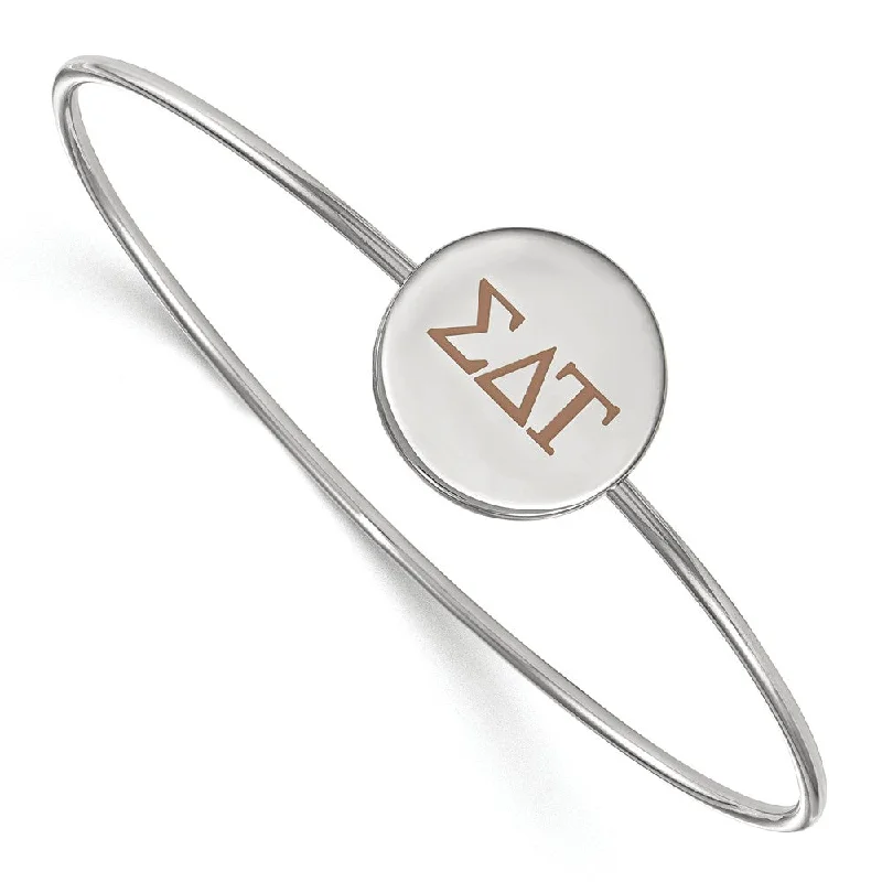 Elegant Jewelry At Unbeatable Offers – Shop Before It's Gone Sterling Silver Sigma Delta Tau Enamel Brown Greek Bangle - 6 in. Elegant Jewelry At Unbeatable Offers – Shop Before It's Gone Sterling Silver Sigma Delta Tau Enamel Brown Greek Bangle - 6 in.