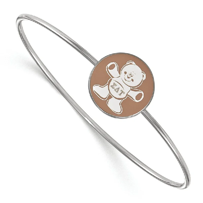 Stunning Jewelry Pieces At The Lowest Prices Ever Sterling Silver Sigma Delta Tau Enamel Bangle - 6 in.