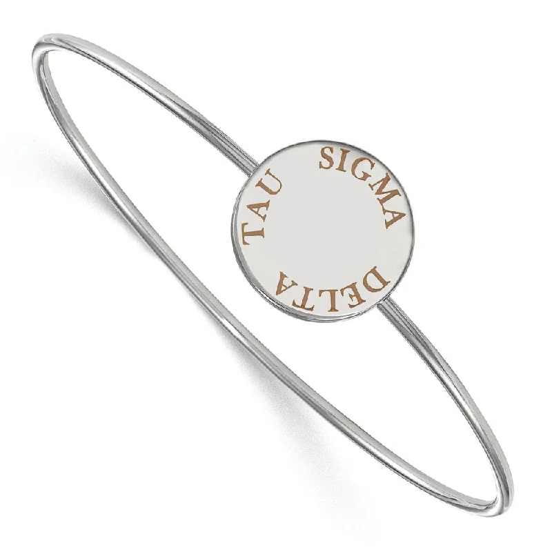 Shop Signature Jewelry Styles At Exclusive Prices Sterling Silver Sigma Delta Tau Enamel Brown Letters Bangle - 7 in.