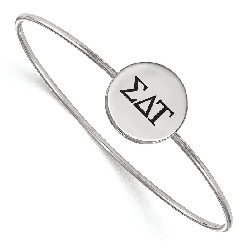 Jewelry Clearance Event – Stock Up Before It's Over Sterling Silver Sigma Delta Tau Enamel Greek Letters Bangle - 8 in. Jewelry Clearance Event – Stock Up Before It's Over Sterling Silver Sigma Delta Tau Enamel Greek Letters Bangle - 8 in.