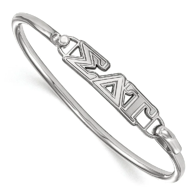 Jewelry Clearance Sale – Final Reductions Sterling Silver Sigma Delta Tau Small Clasp Bangle - 6 in.