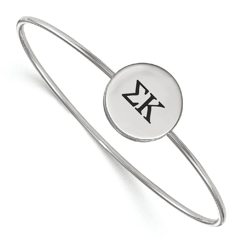 Don't Miss Our Biggest Jewelry Sale Of The Season Sterling Silver Sigma Kappa Enamel Greek Letters Bangle - 7 in.